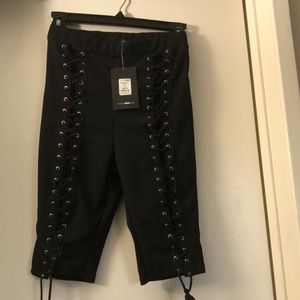 New with tags lace up biker shorts